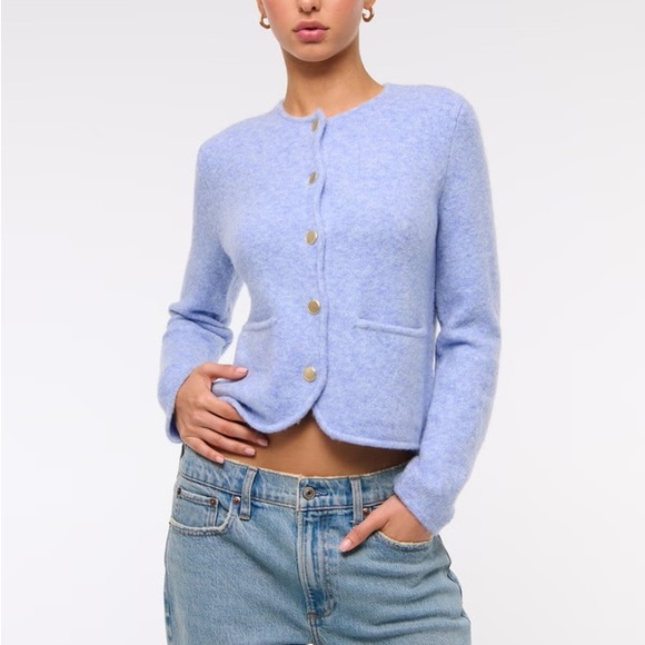 NWT Abercrombie & Fitch Blue Sweater Jacket Cardigan XL - Picture 1 of 9